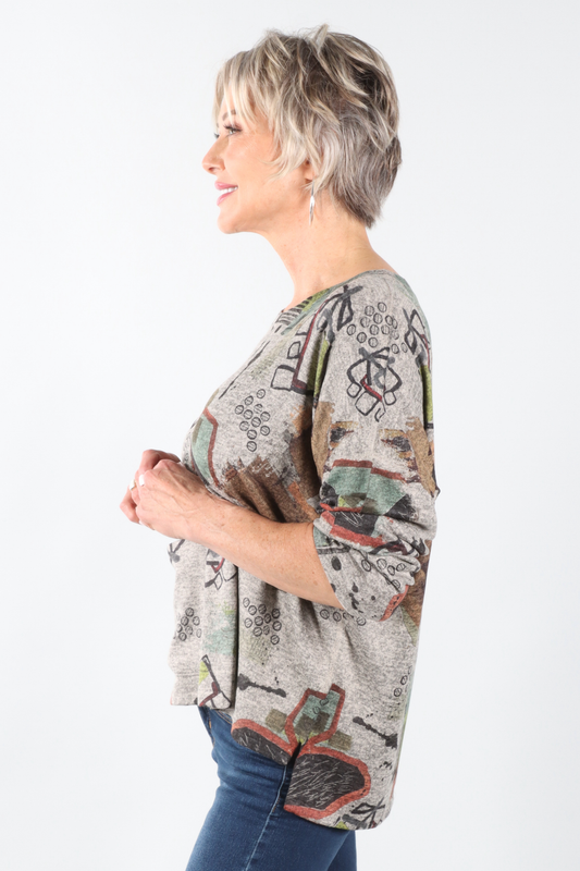 Rocky Road Knit Top - Grey