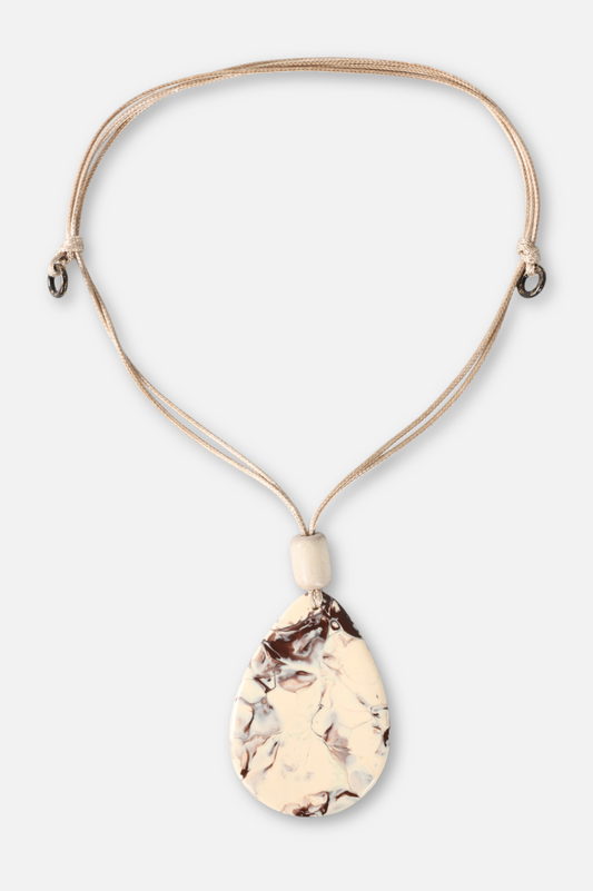 Swirl Teardrop Necklace - Ivory