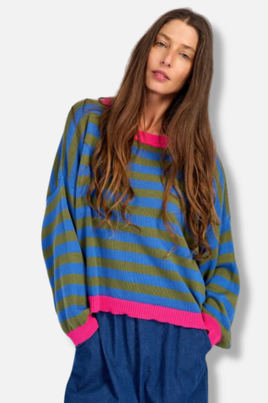 Lolly Stripe Sweater - Indigo