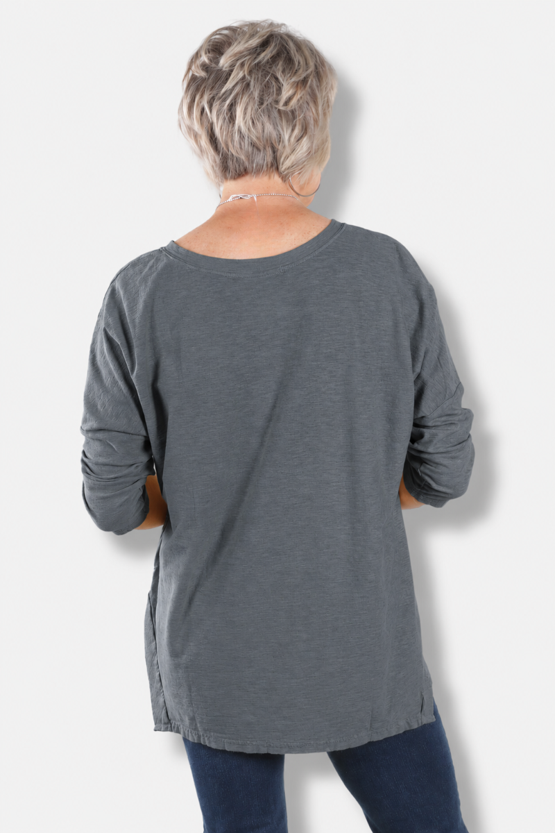 Osize Boxy Top - Iron