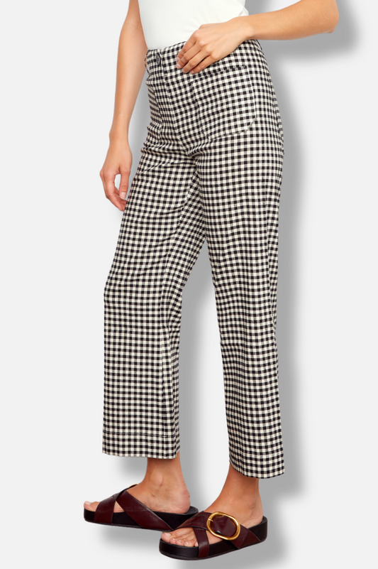Gingham Wide Leg Pant - Vichy