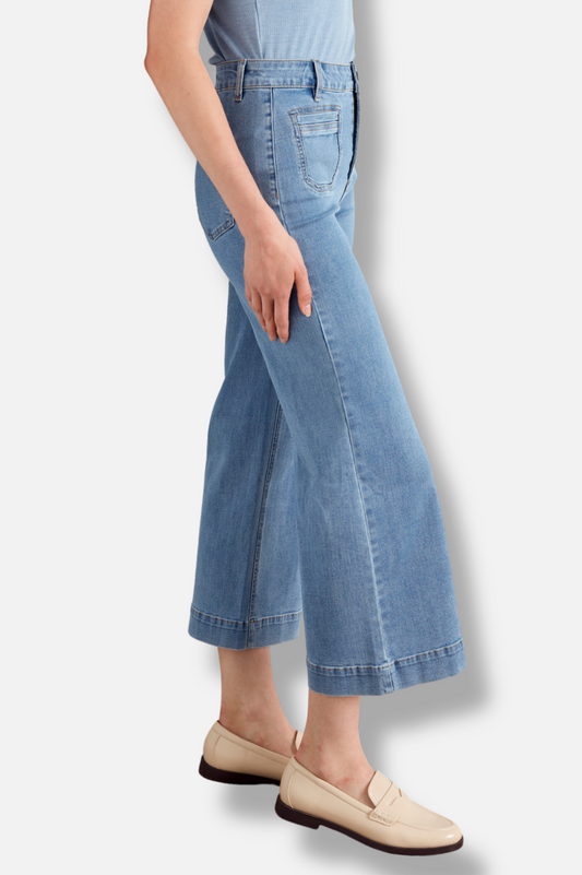 Cropped Patch Pocket Pant - Blue Jean