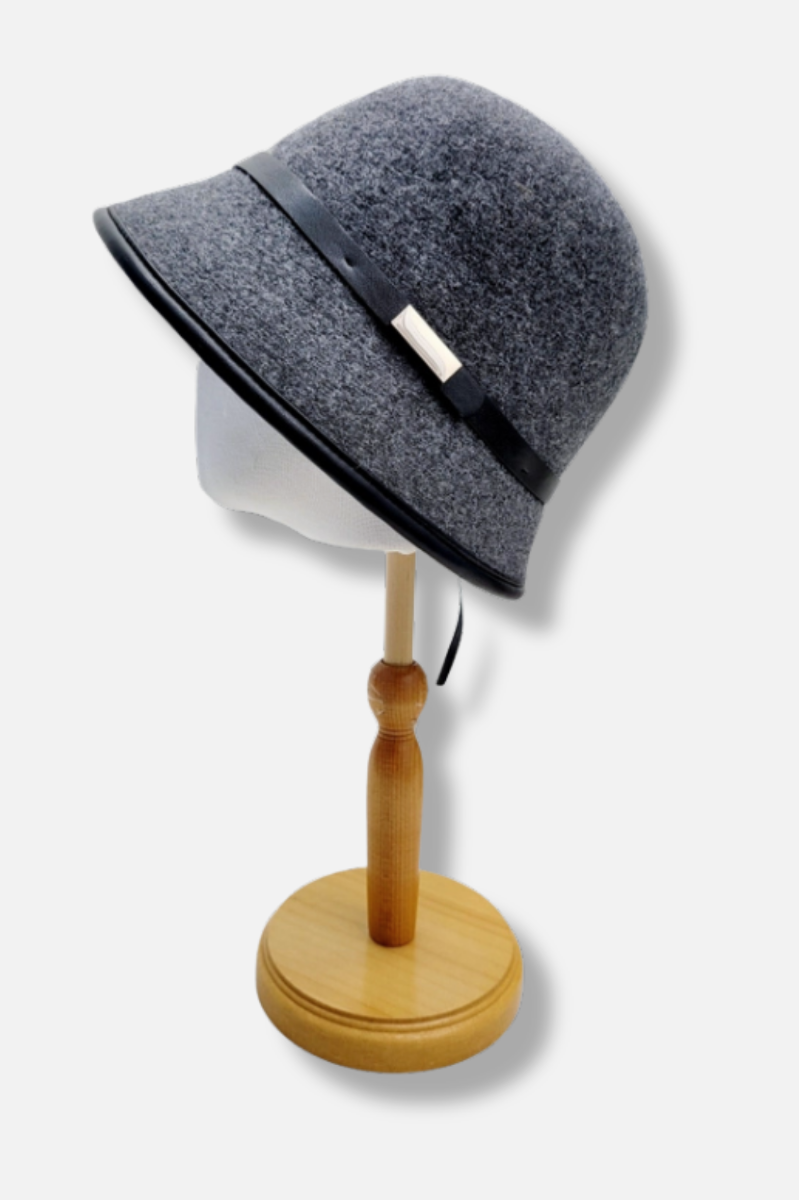Wool Cloche Hat - Charcoal