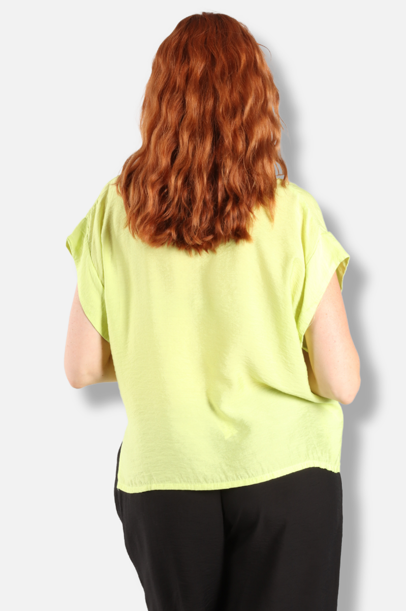 Short Sleeve Cowl Top - Euphorbia Parachute