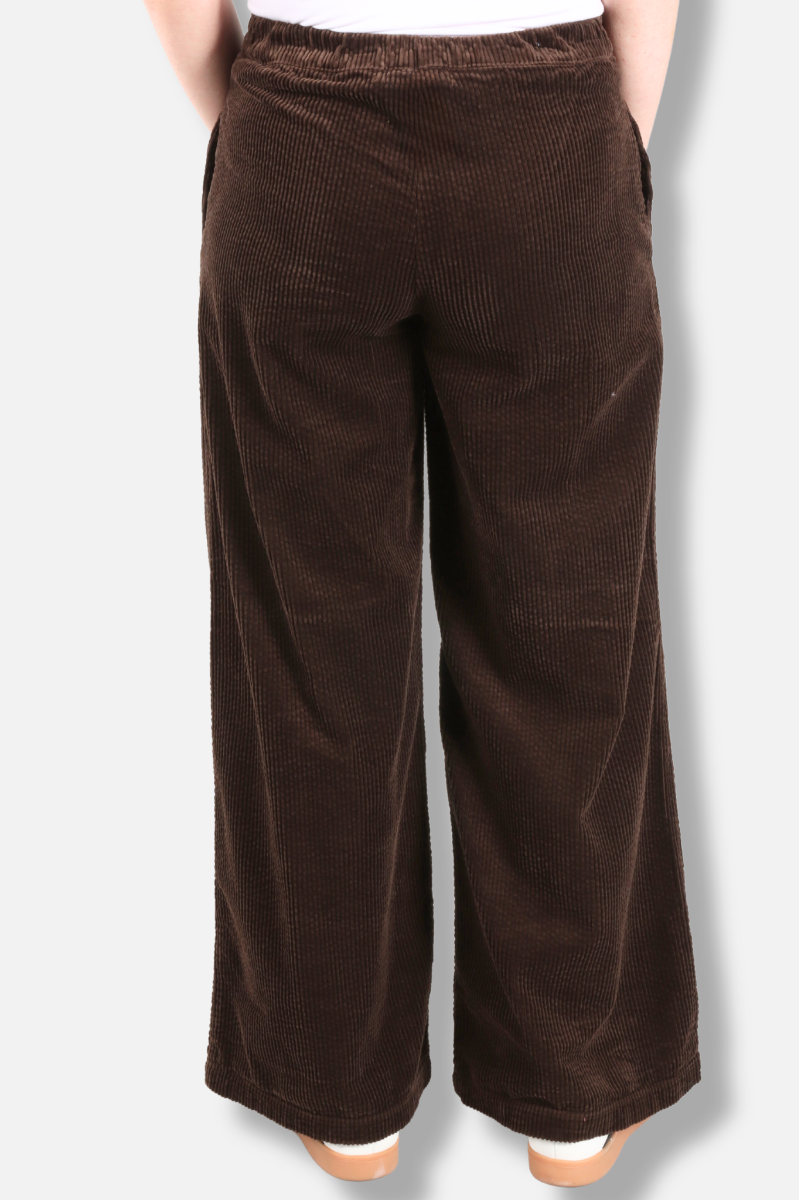 Wide leg Zip Pant - Chocolate