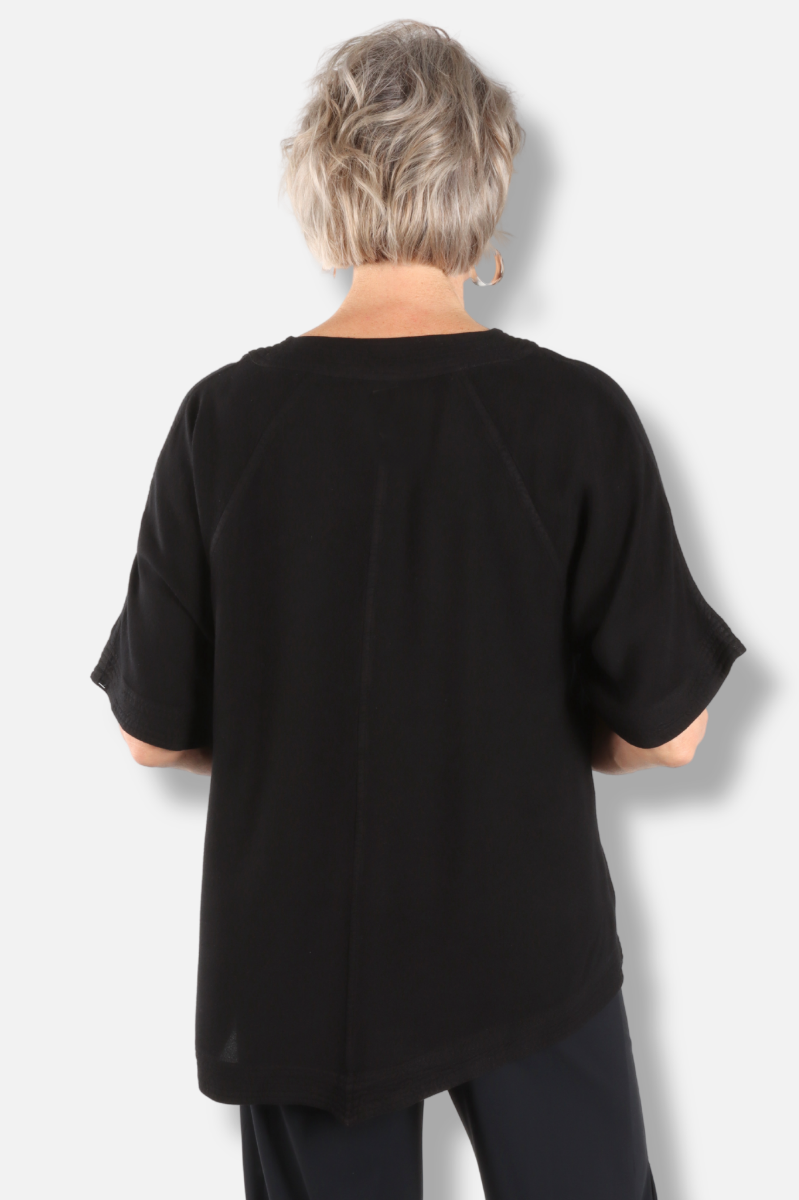 Banded Hem Top - Black