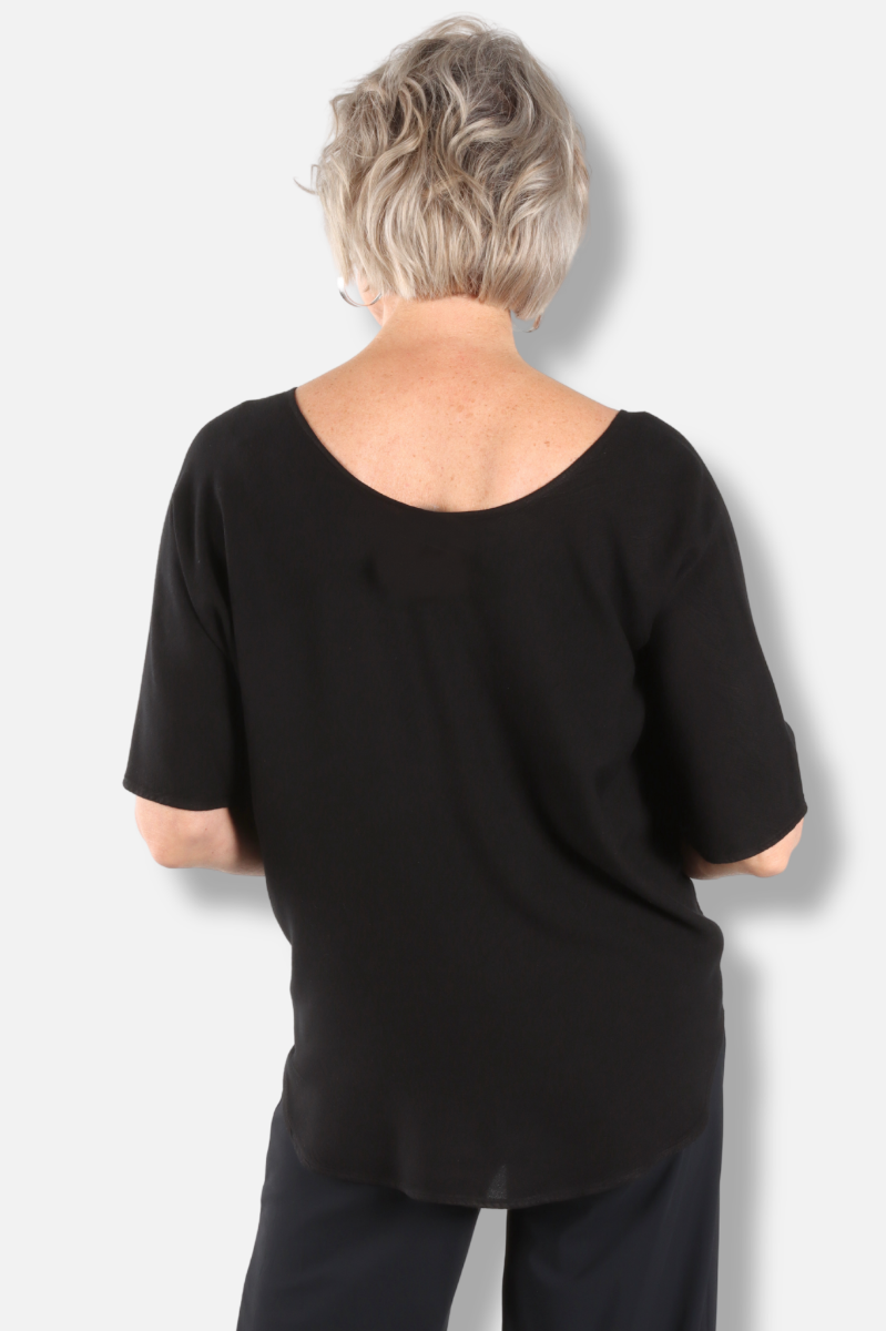 Scoop Neck Top - Black