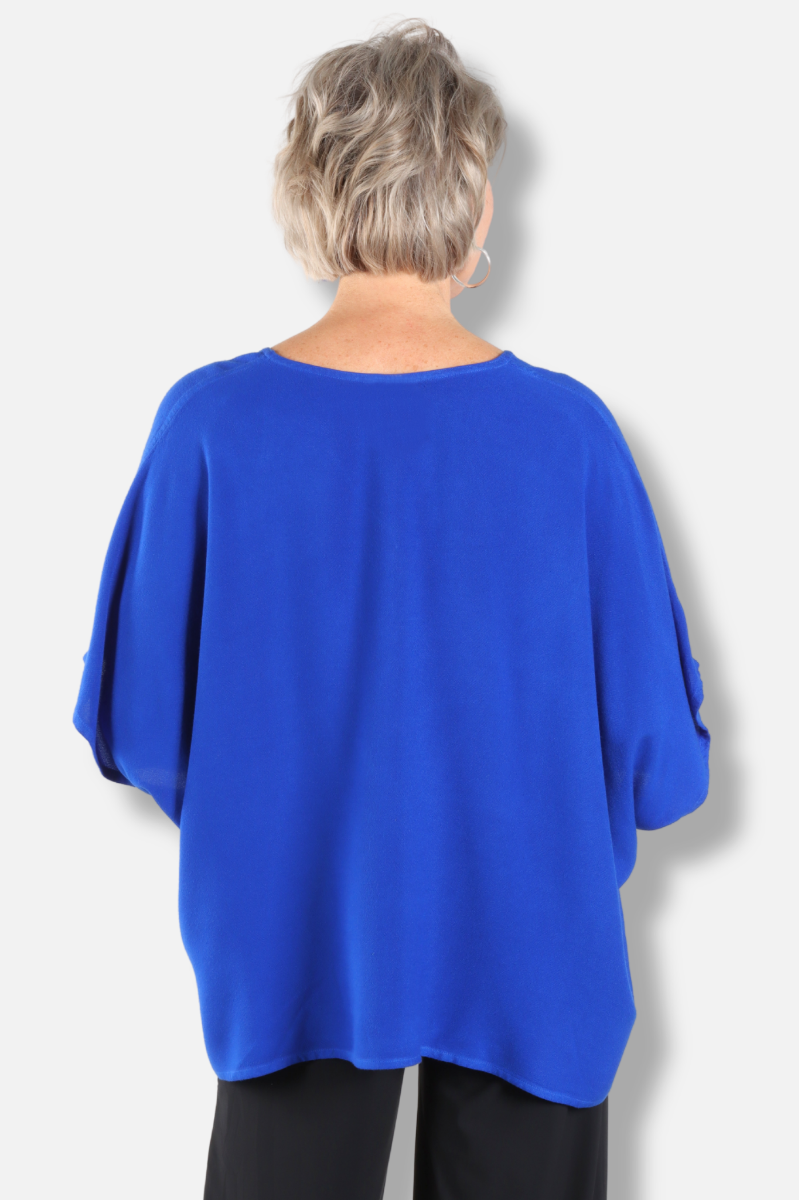 V Neck Top - Electric Blue