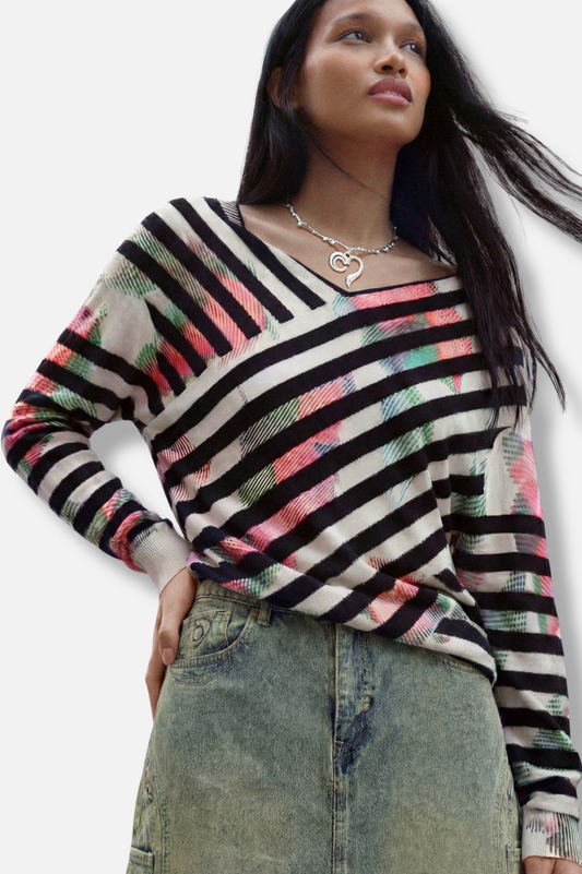 Fine Wrap Sweater - Black