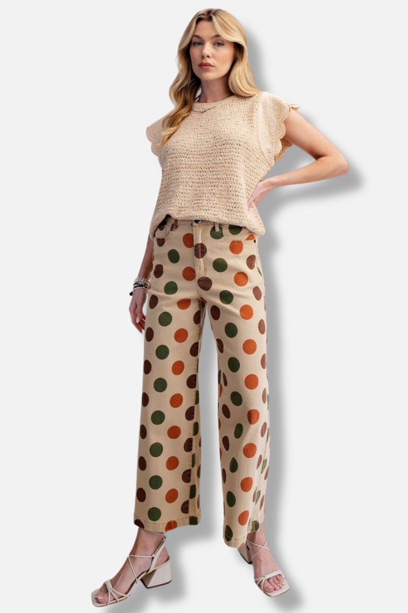 Polka Dots Pant - Camel