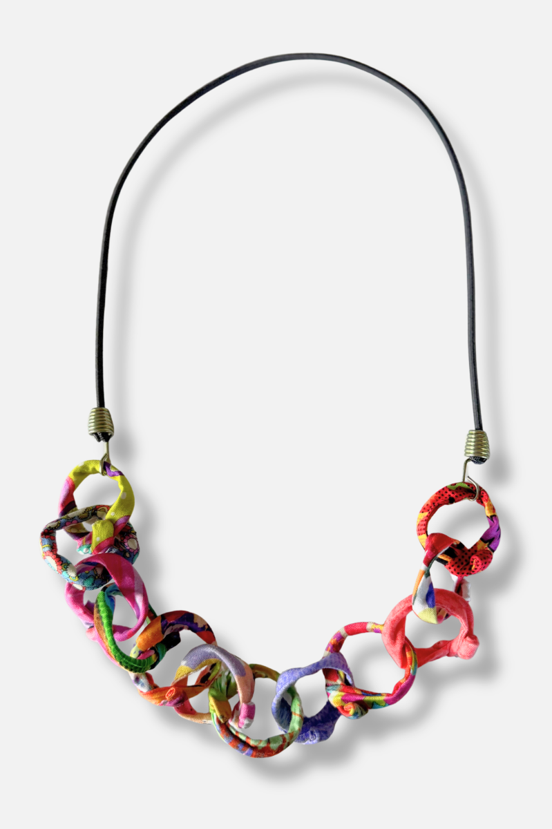Small Chain Bungee Necklace - Purple Multi #2