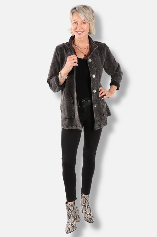 Stand Collar Jacket - Black