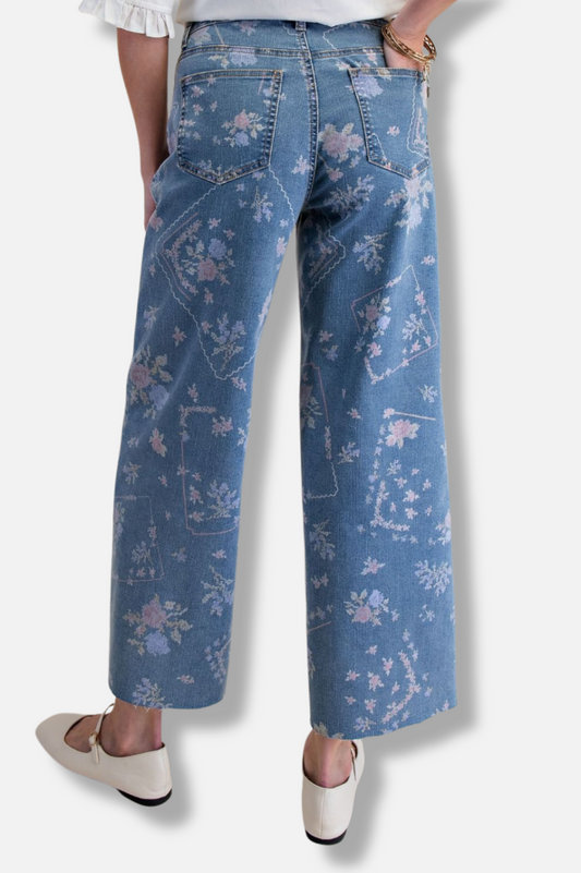 Printed Enzyme Pant - Washed Denim