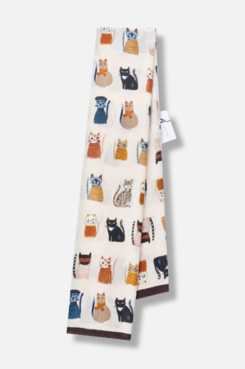 Cat Scarf - Cream