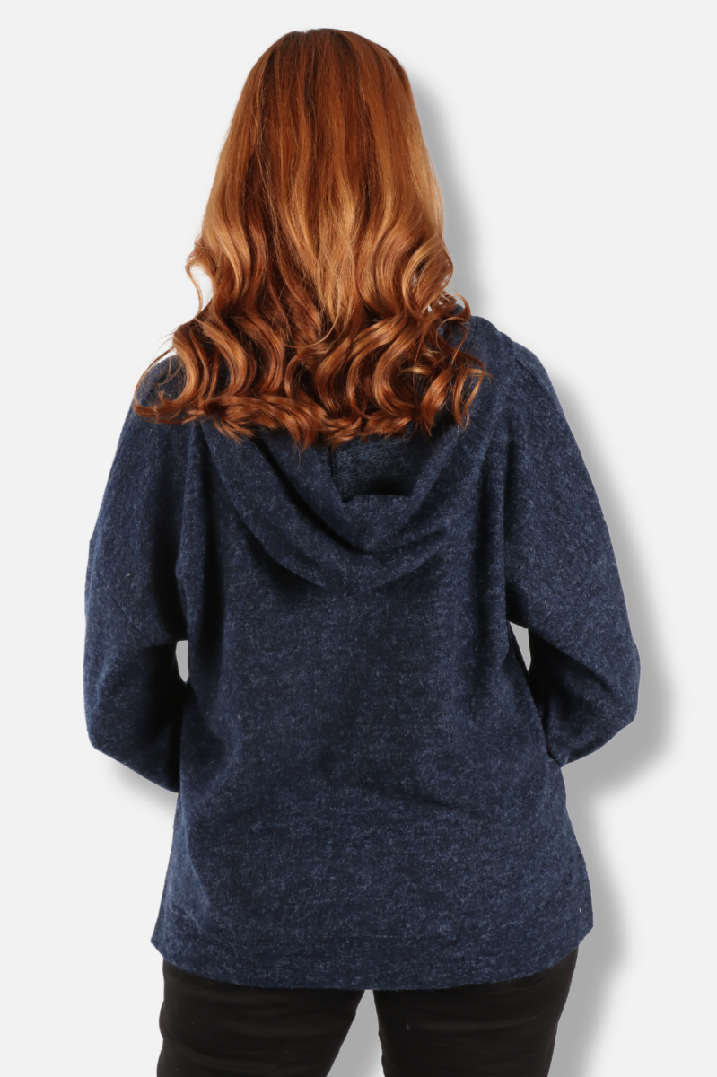 Button Hoodie - Navy