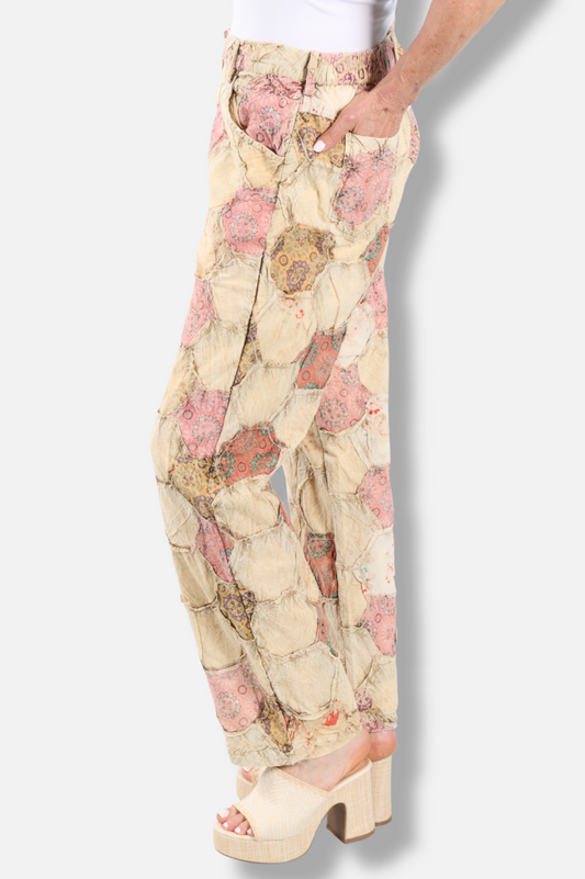 Heirloom Mosaic Patchwork Pant - Cream