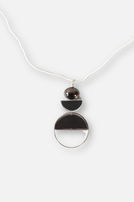 Plumb Point Necklace - Black & Silver