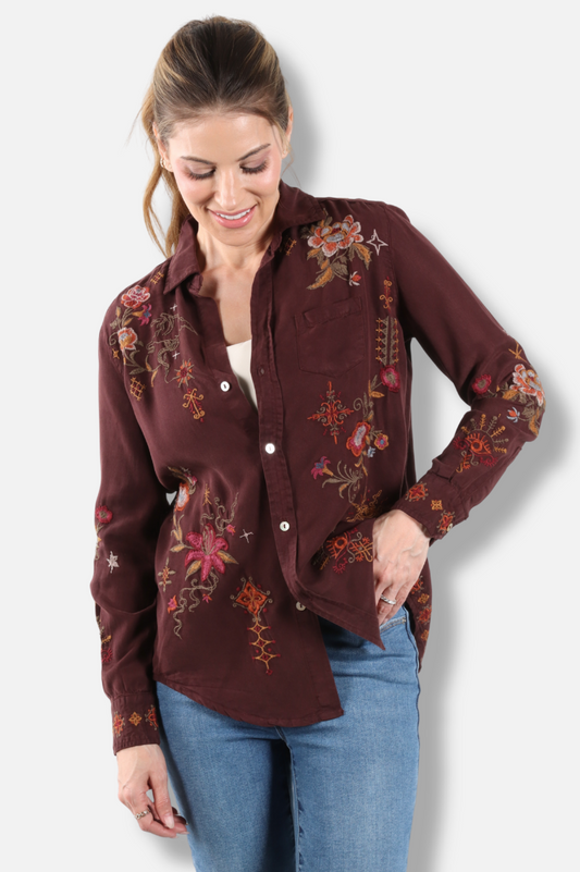 Amara Shirt - Oxblood