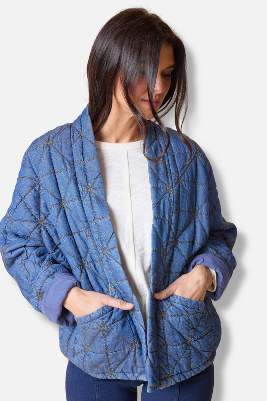 Kimono Jacket - Medium Denim