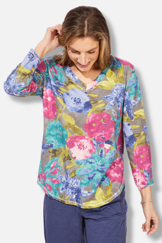 Hi Lo V Tee - Multi Color