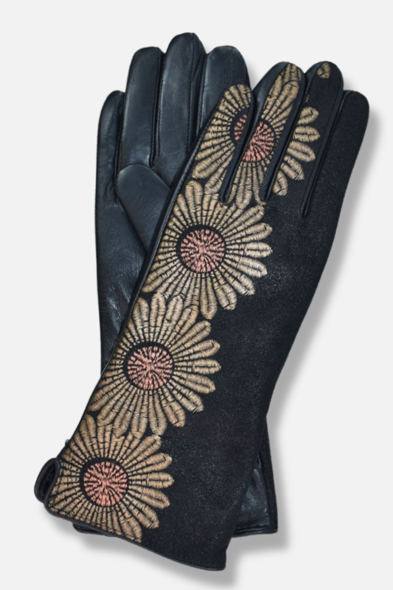 Nicholson Floral Leather Glove - Copper