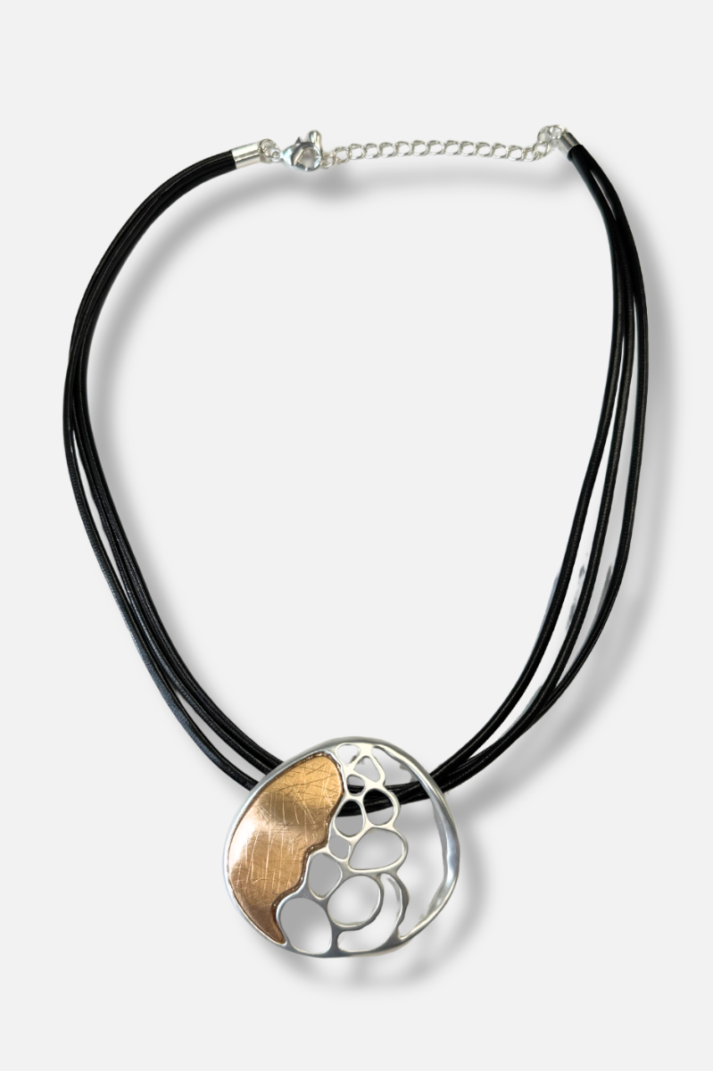Elara Two Tone Pendant Necklace