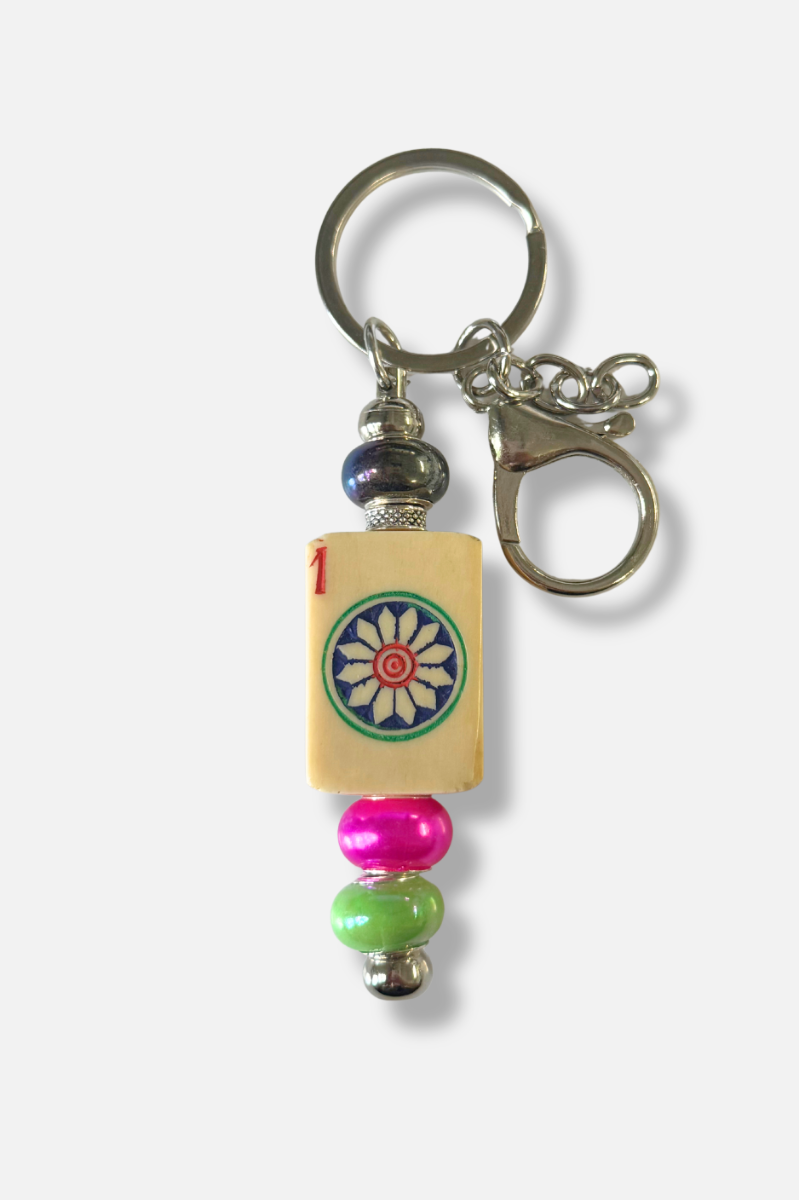 Vintage Mah-Jongg Tile Key Chain #3