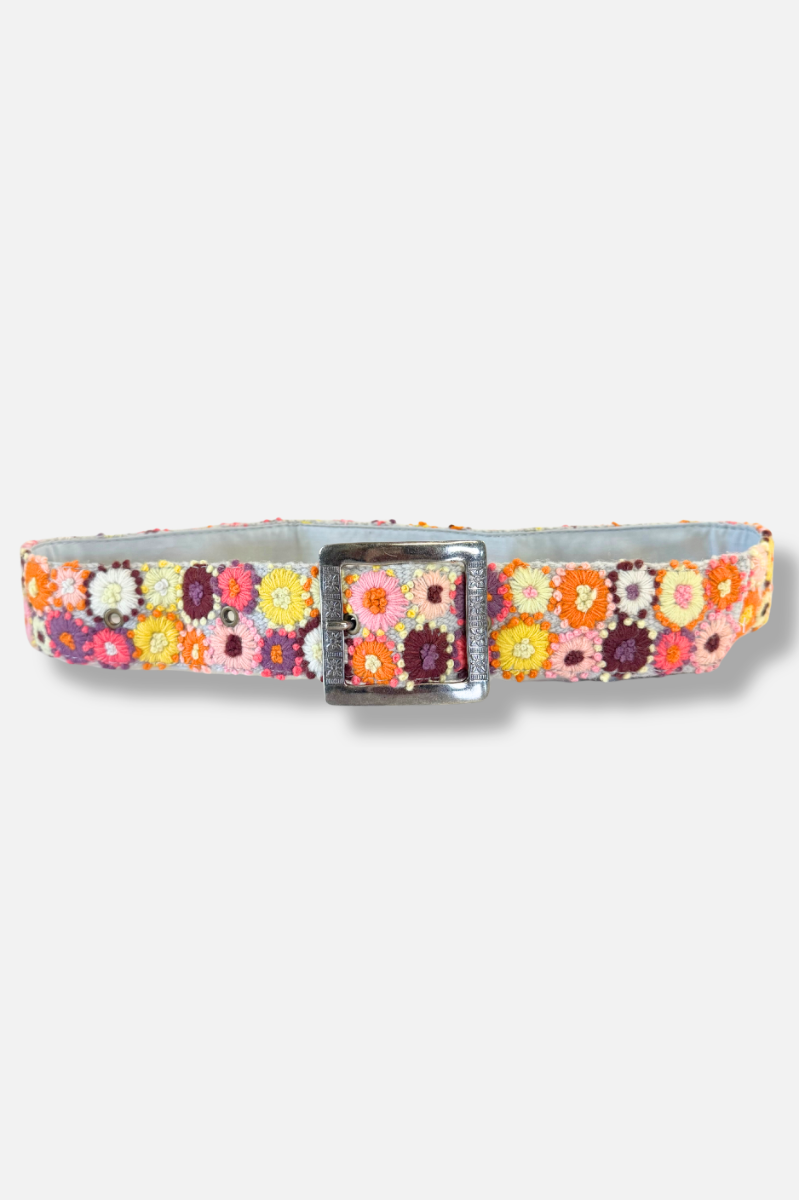Embroidered Belt - Cream