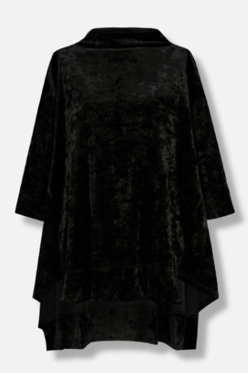 Velvet Cowl Tunic - Black