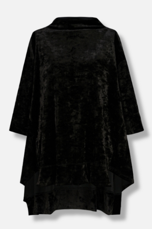 Velvet Cowl Tunic - Black