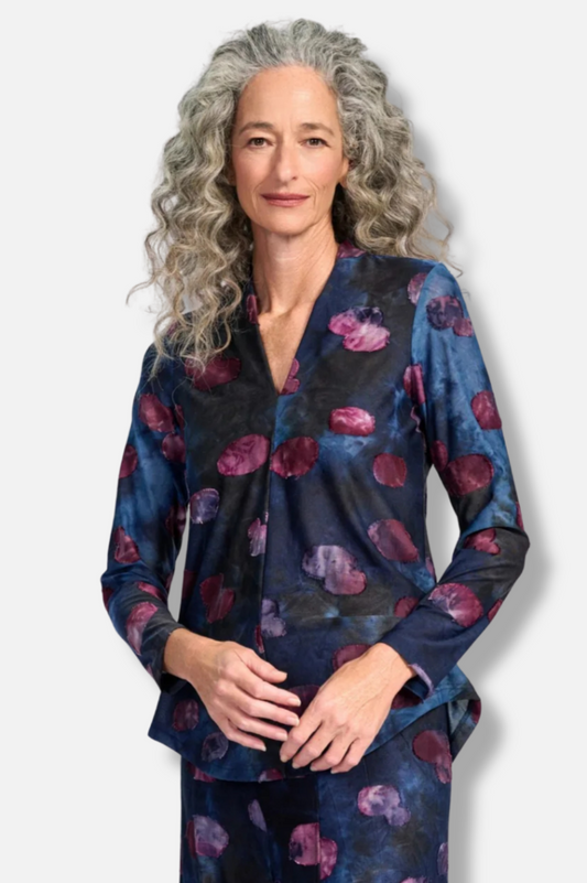 Whirligig V-Neck Top - Midnight
