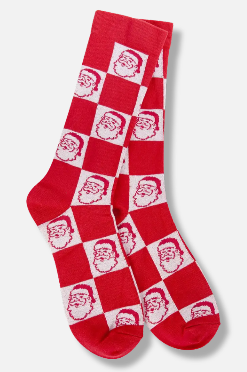 Holiday Santa Socks - Red
