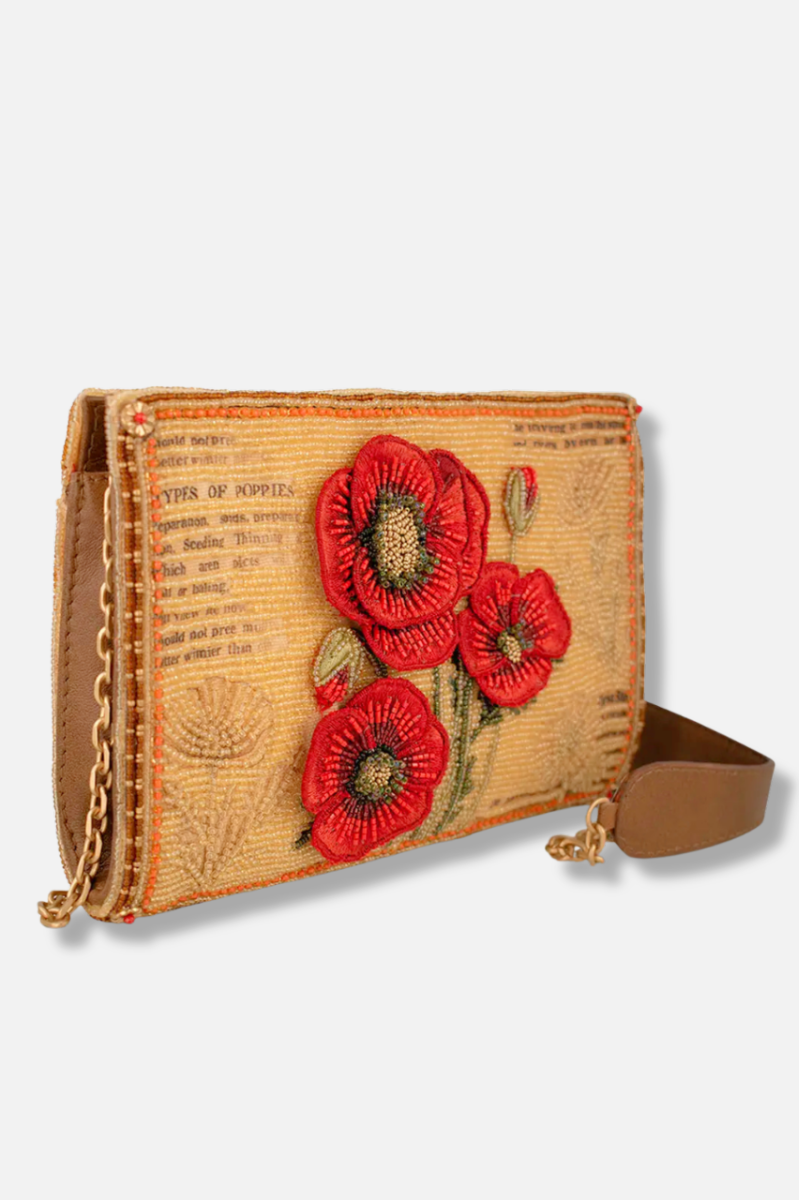 Pure Poppy Beaded Floral Crossbody Bag