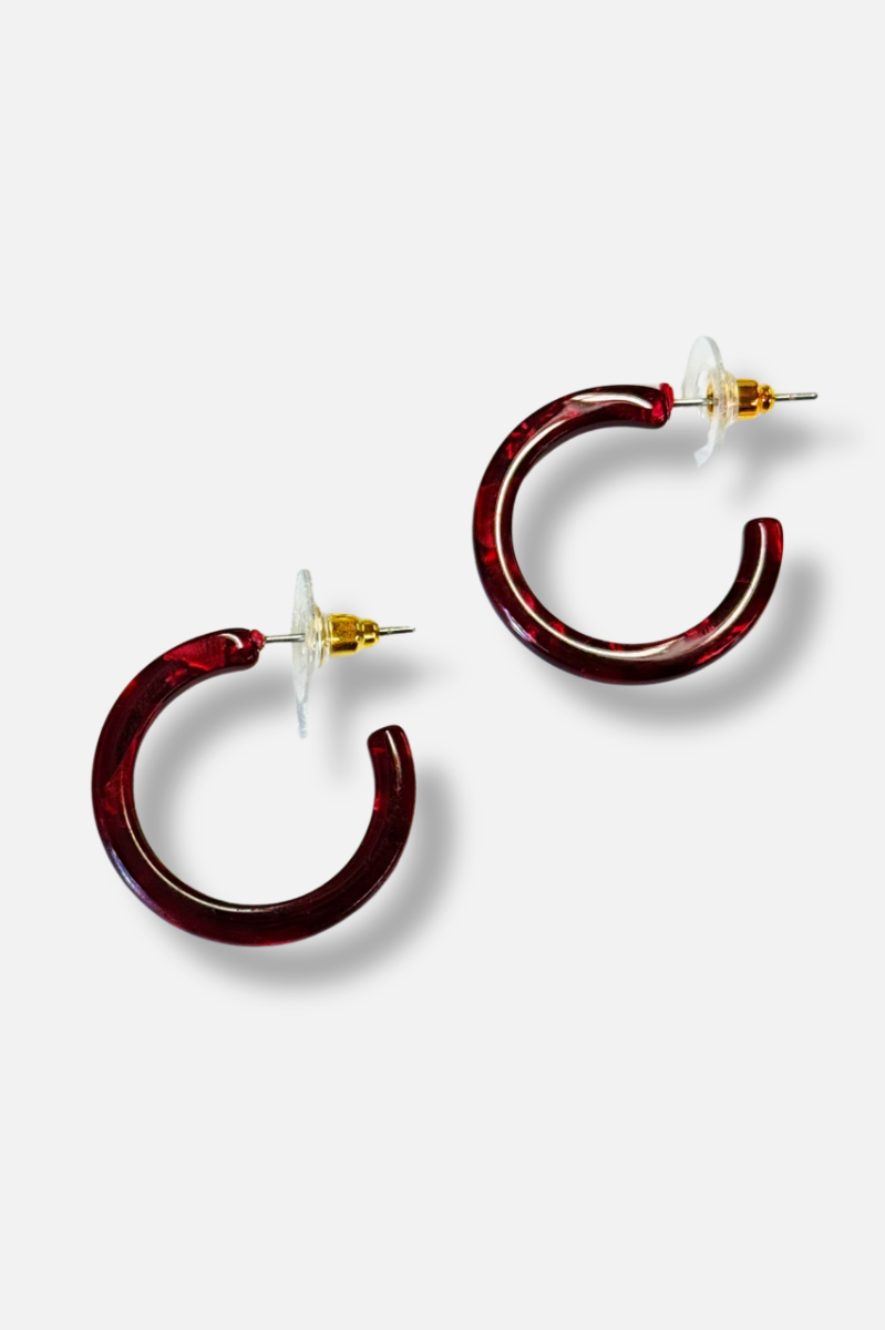 Cam Mini Hoops - Maroon