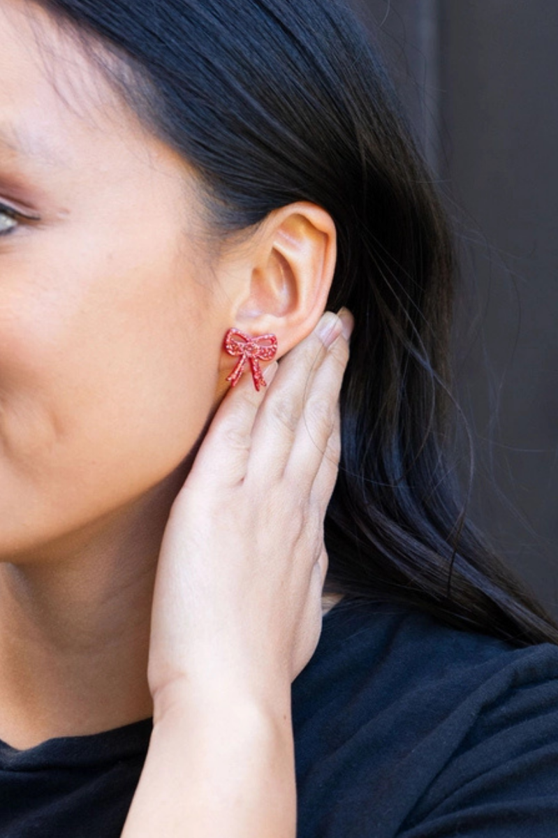 Bows Earring - Red