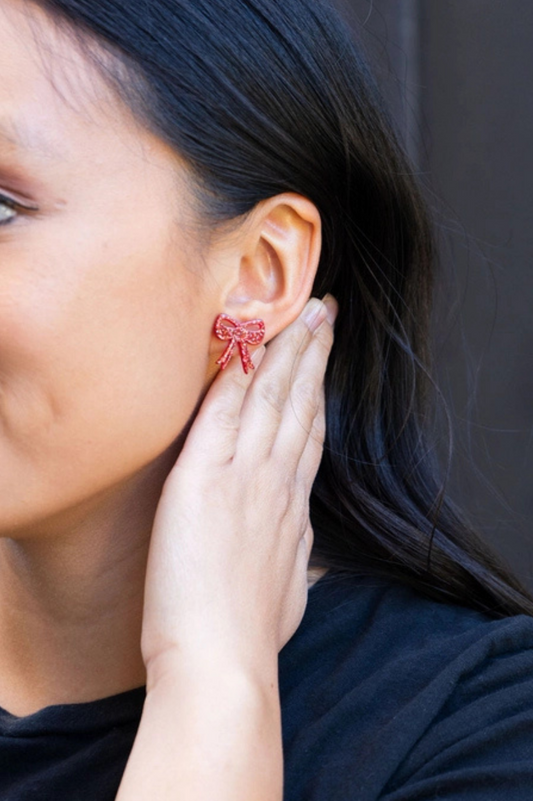 Bows Earring - Red