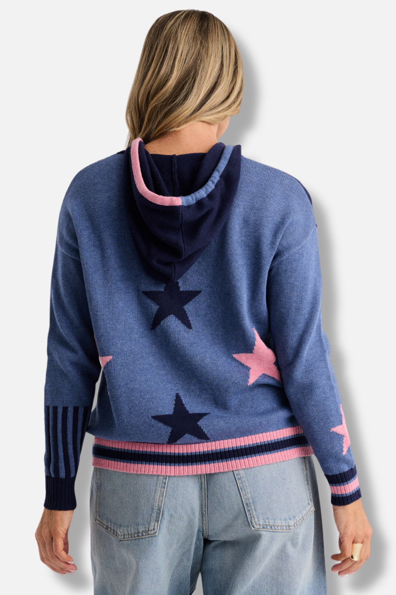Stars Zip Hoody - Ink