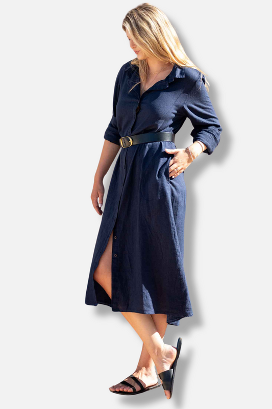 Hermosa Shirtdress - Navy