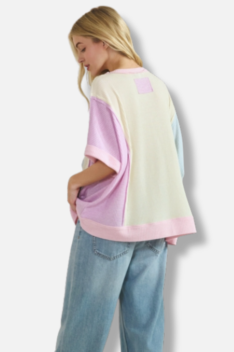 Daisy Block Tee - Cream