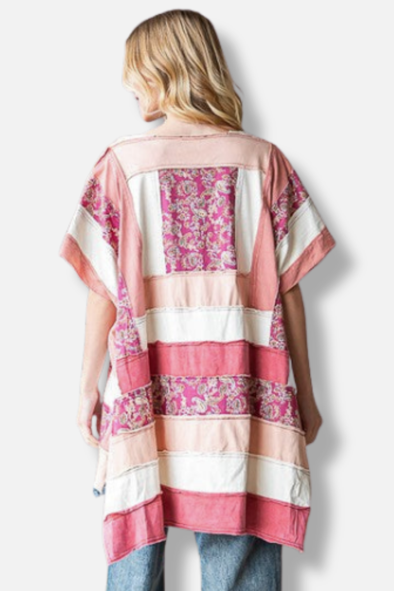 Washed Boxy Tee - Mauve Combo