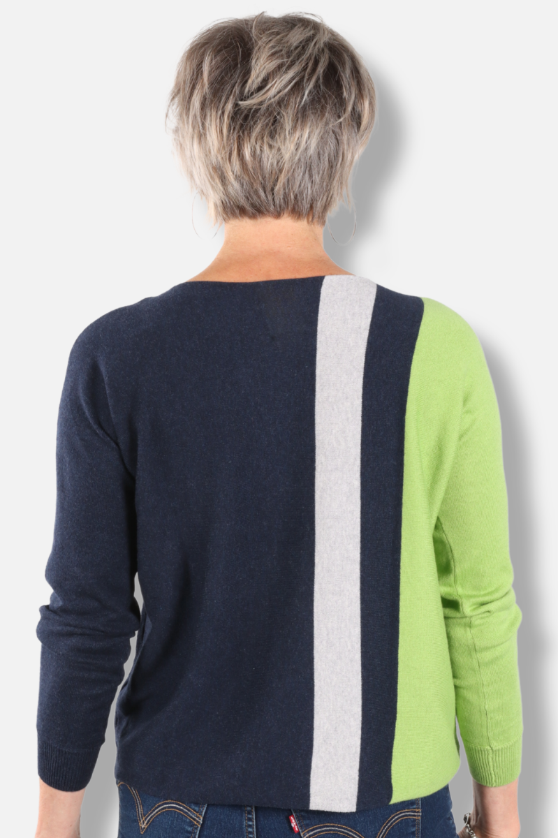 Vertical Line Sweater - Denim