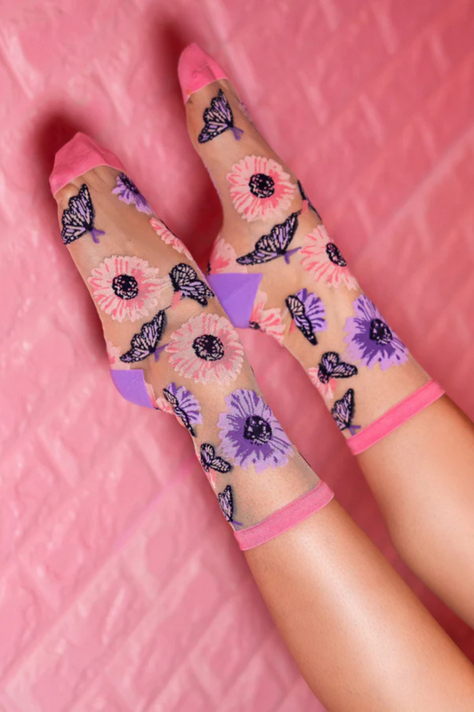 Sheer Sock - Sunflower Butterfly