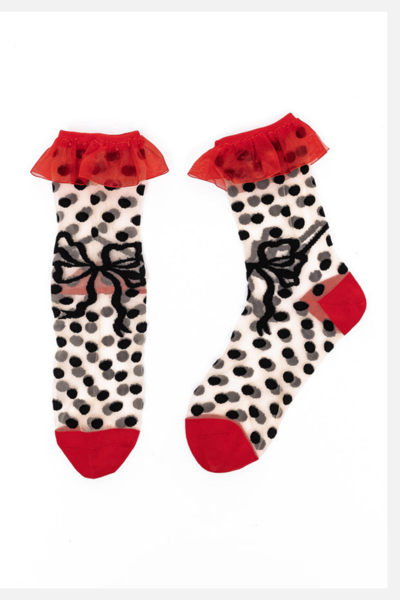 Sheer Sock - Polka Dot Ruffle