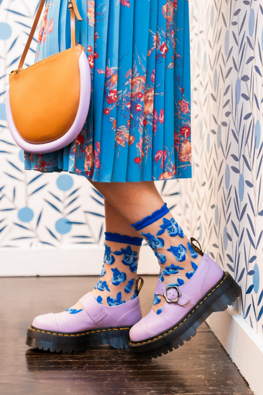 Sheer Sock - Blueberry Ruffle