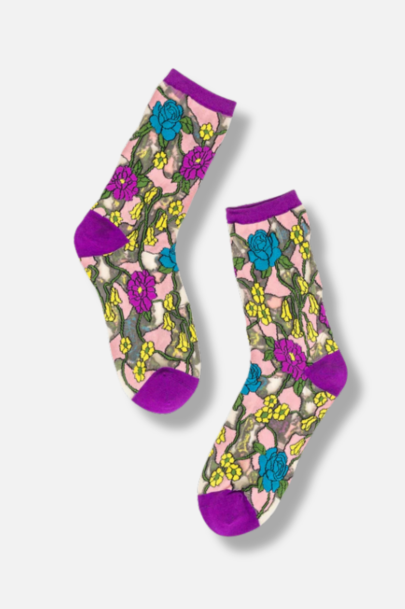 Sheer Sock - Stain Glass Floral