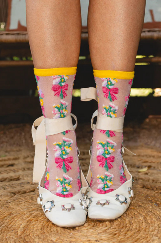 Sheer Sock - Bouquets All Day Shimmer