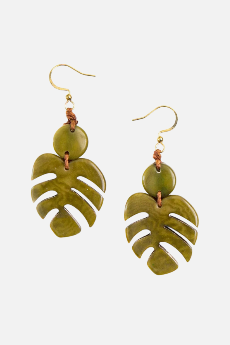Dahlia Earrings - Olive