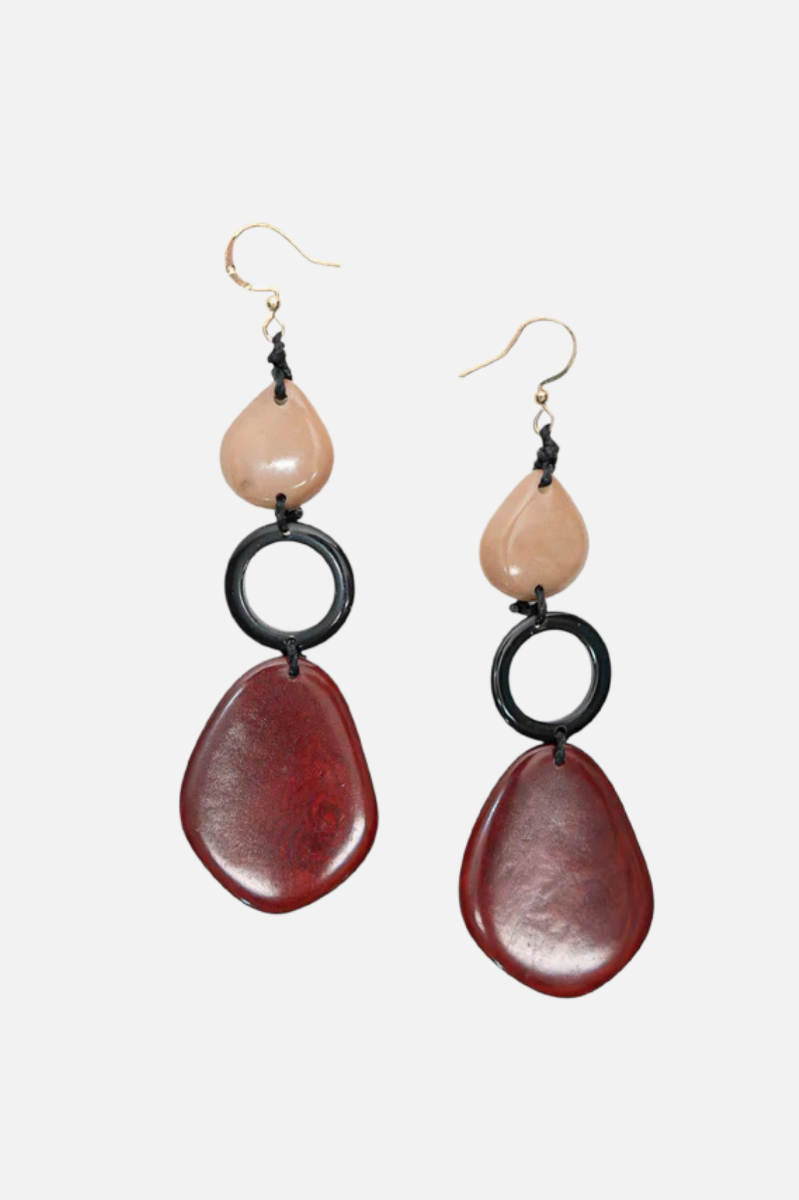 Estela Earrings - Burgundy Combo