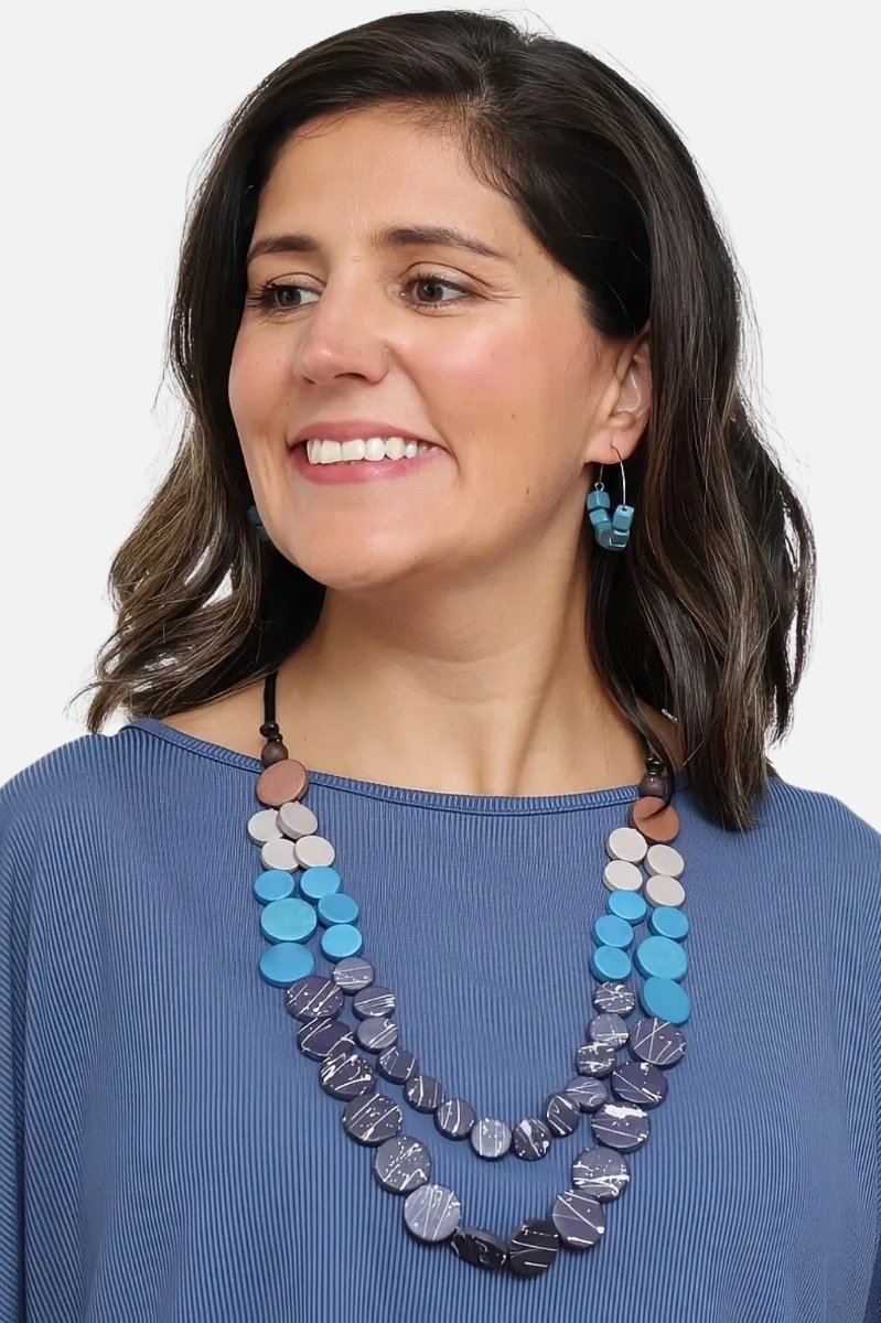 Azure Double Strand Necklace - Blue