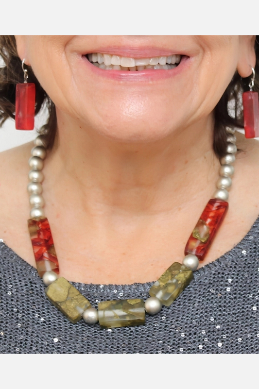Frosted Fusion Necklace - Green